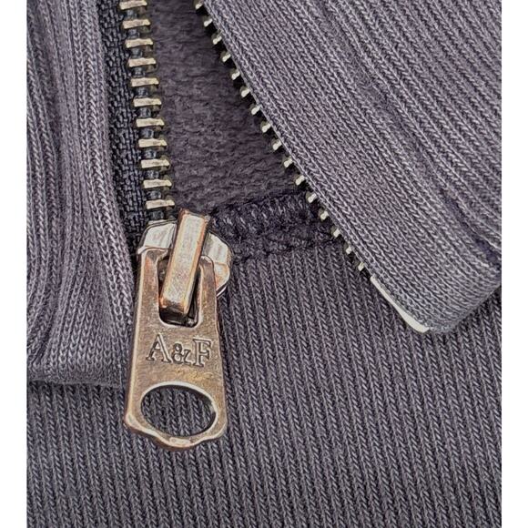VTG Y2K Abercrombie Fitch Zip Hoodie Womens Small Spell out Logo Blue Sweatshirt - Picture 14 of 15